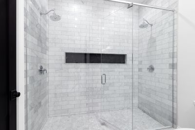 Finished Shower with Decorative Tiles